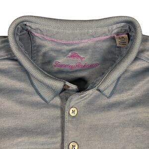 Tommy Bahama Embroidered Logo Pima Cotton Polo Shirt Light Blue Men's Size Large